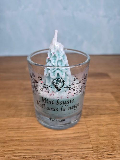 Mini bougie Noël sous la neige
