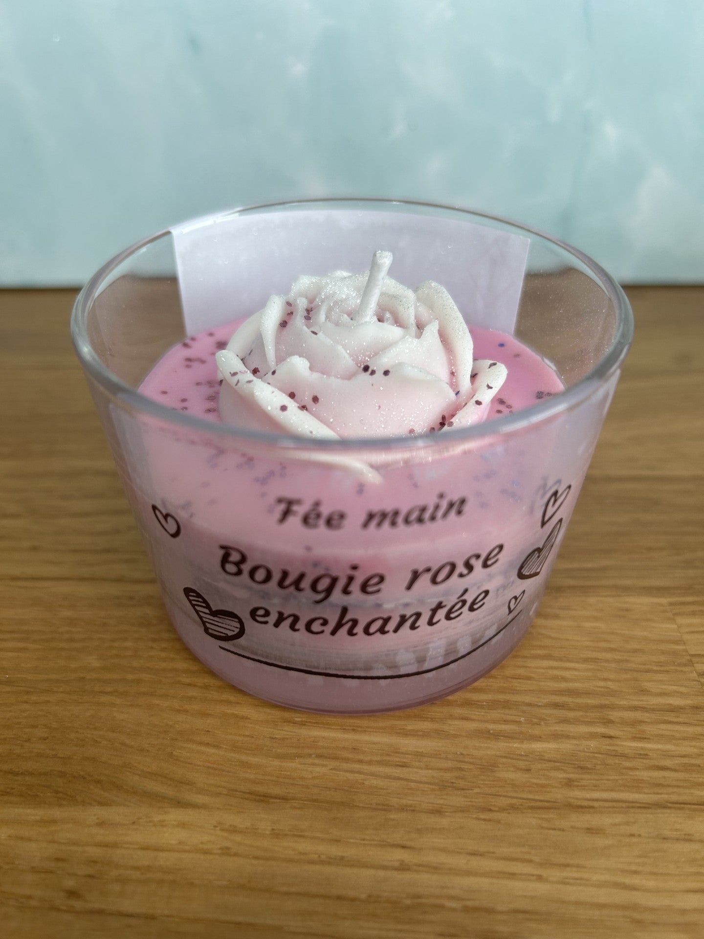 🌹✨ Bougie Rose Enchantée – Parfum Rose Passion