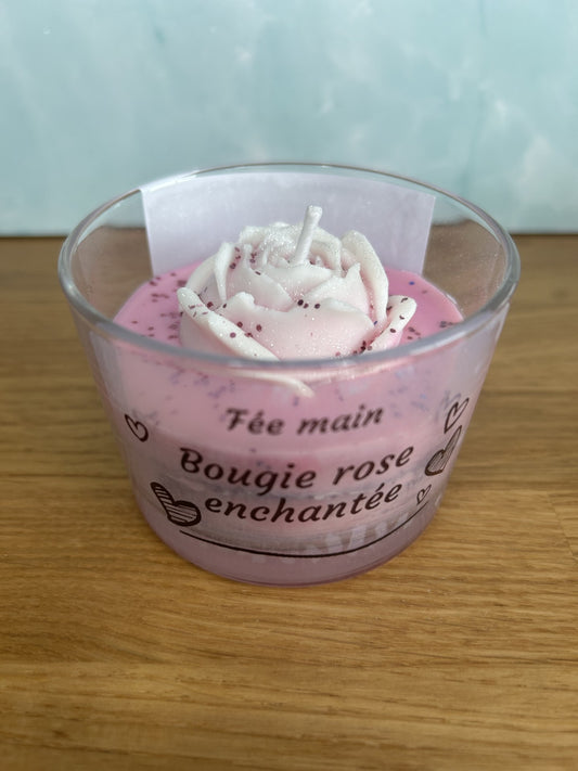 🌹✨ Bougie Rose Enchantée – Parfum Rose Passion