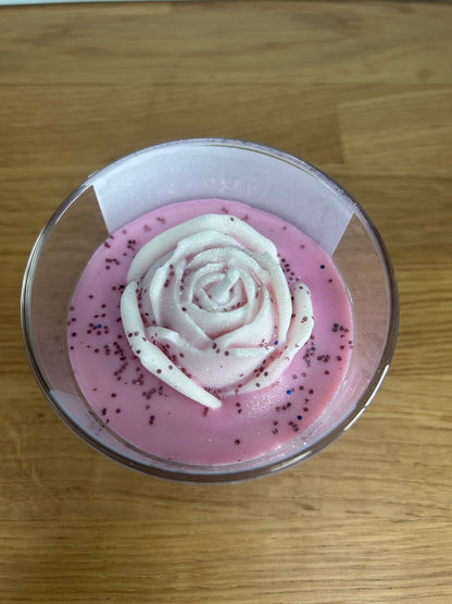 Bougie rose enchantée